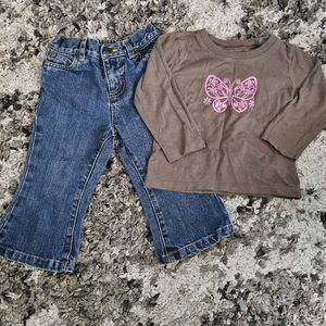 Girls 18month Longsleeve Top and Jeans Bottom Bundle